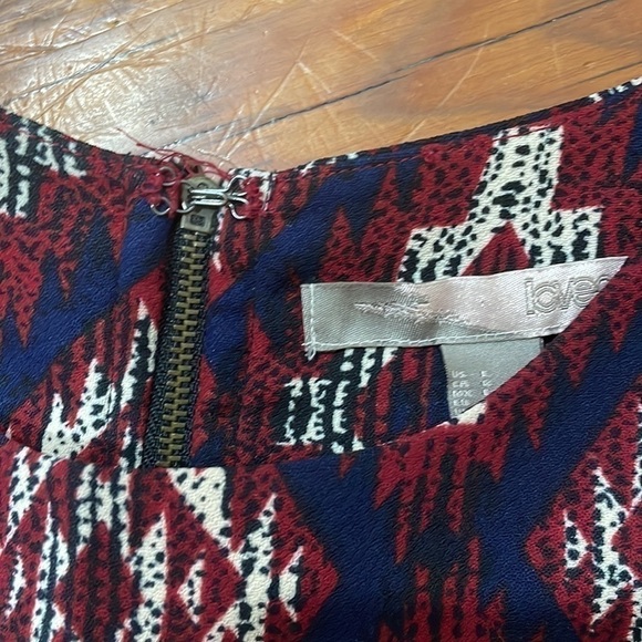 Love 21 red and navy diamond office work dress size large - Picture 6 of 7